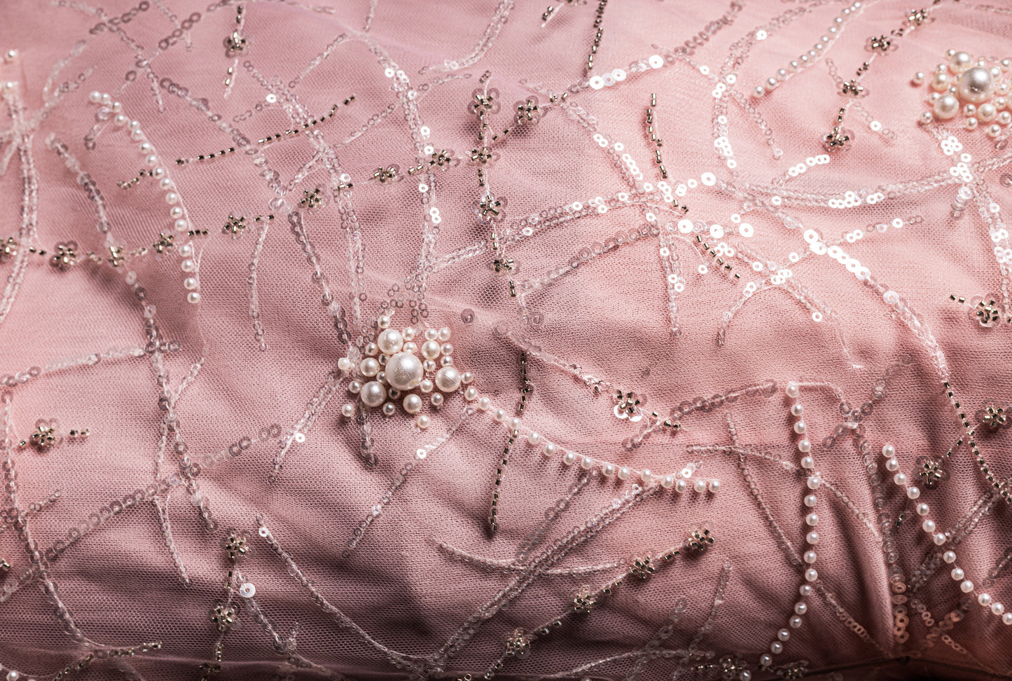 Blush Pink Embellished Party Dress
