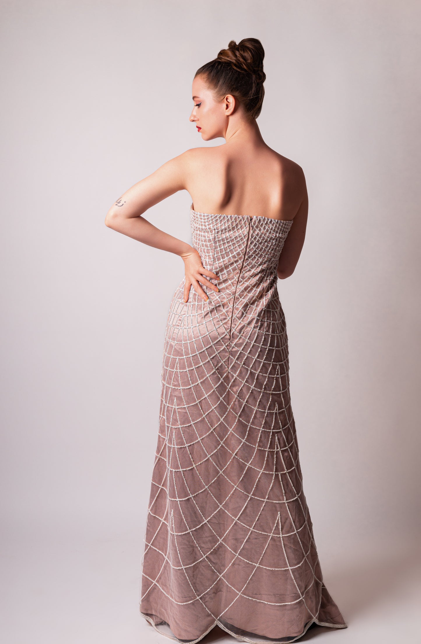 Elegant Blush Embellished Dress