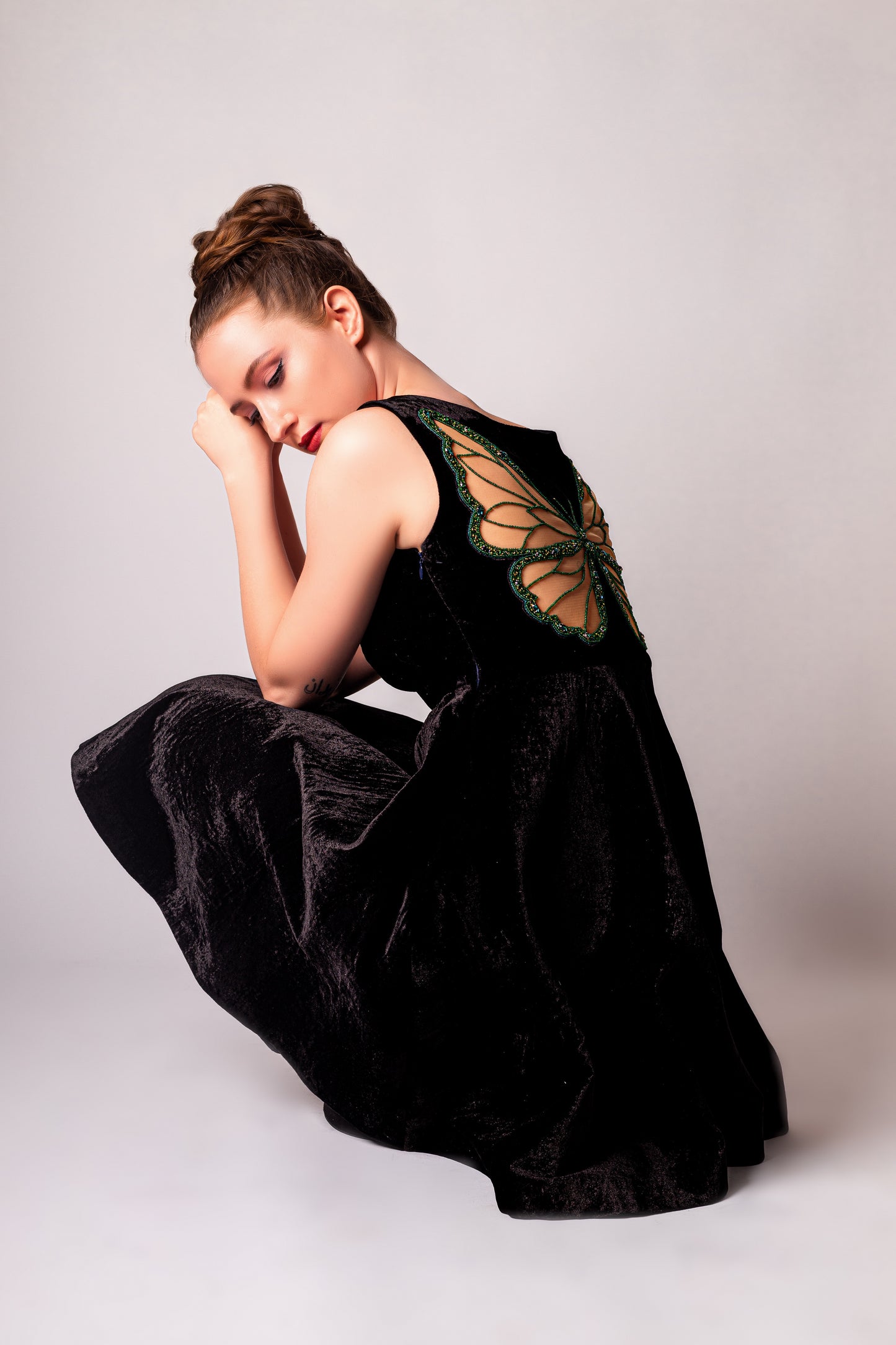 Enchanting Butterfly Back Dress - Green