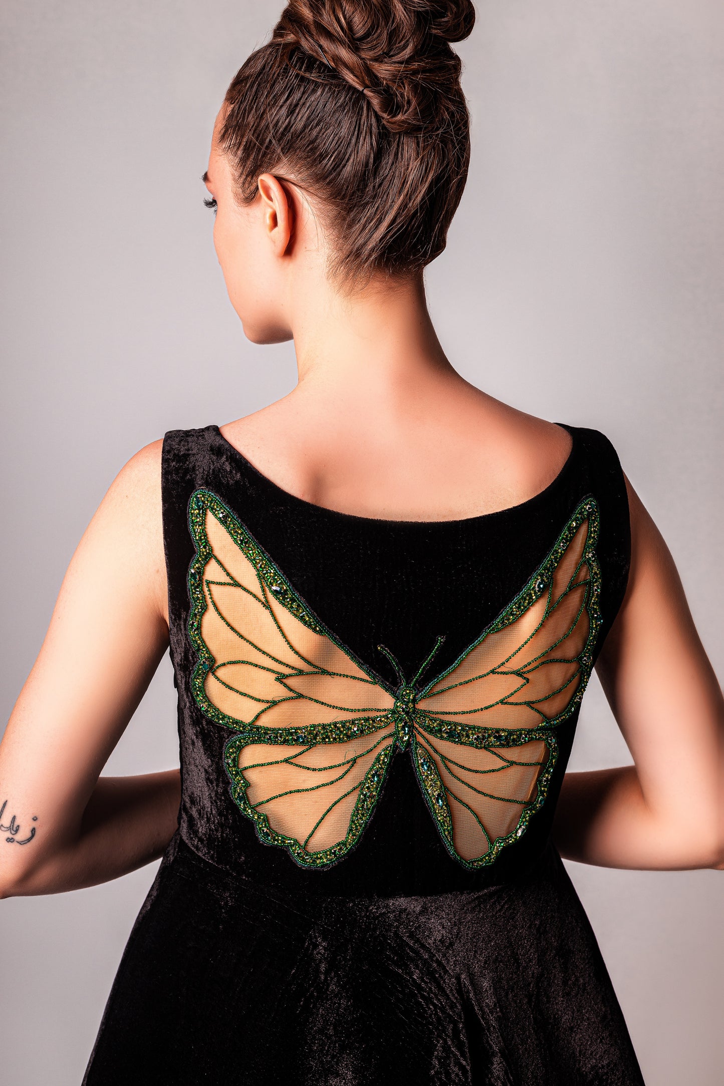 Enchanting Butterfly Back Dress - Green