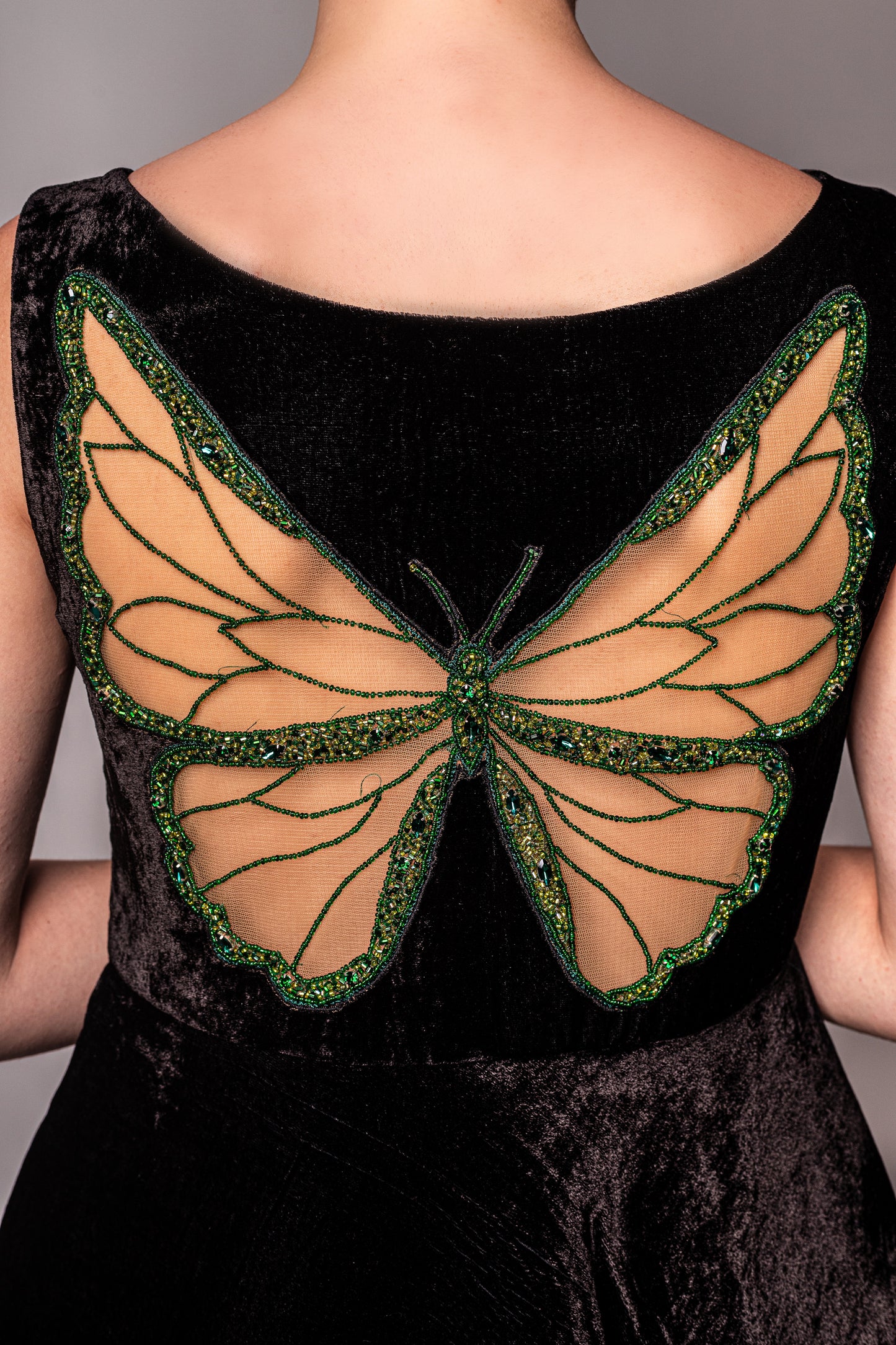 Enchanting Butterfly Back Dress - Green