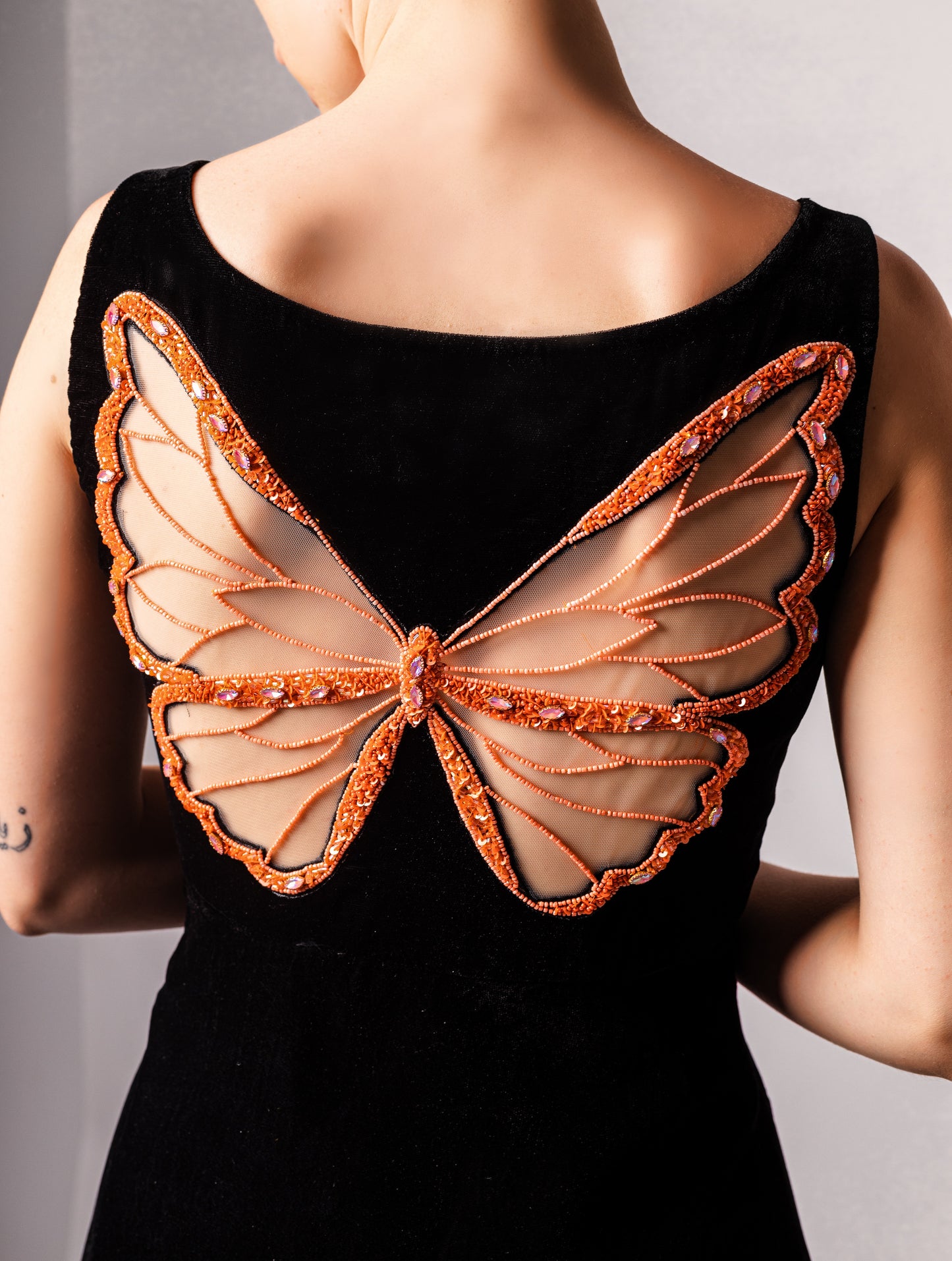 Enchanting Butterfly back dress - Orange
